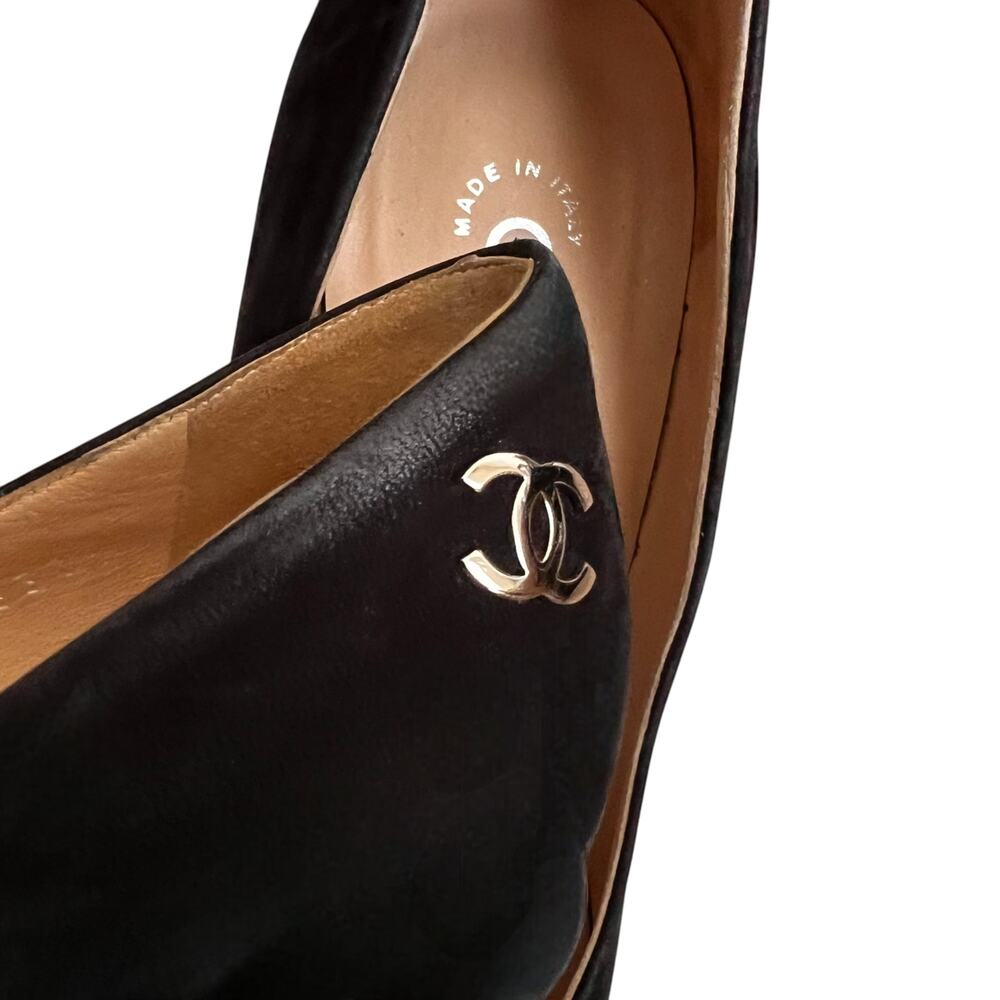EUC AUTH CHANEL Black HEELS SIZE 36/ US 5.5 - Picture 7 of 16